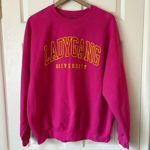 Ladygang University Sweatshirt Pink Crewneck XL